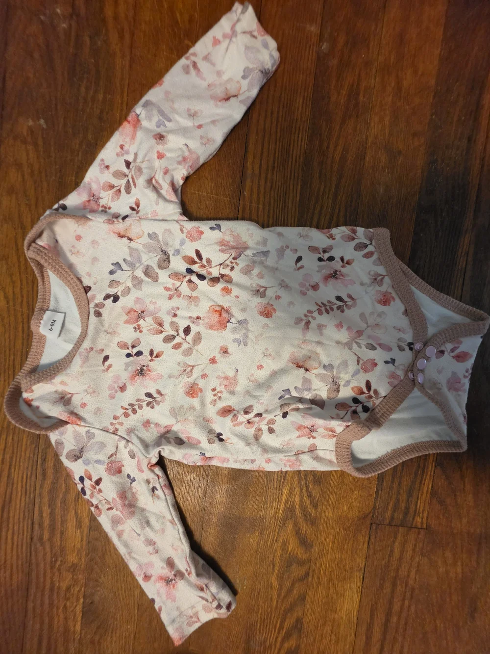 Baby Bundle Carter's Floral Long Sleeve Baby Bodysuit - White, Pink, Mauve